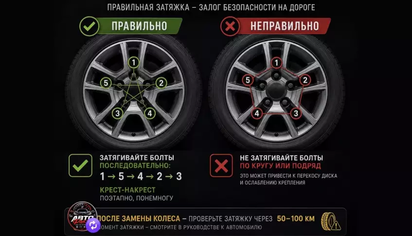 Как правильно затягивать болты на колесе