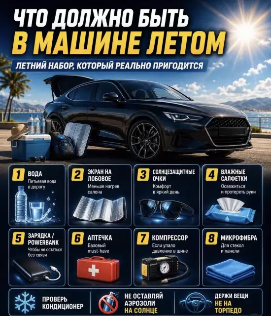 Что должно быть в машине летом