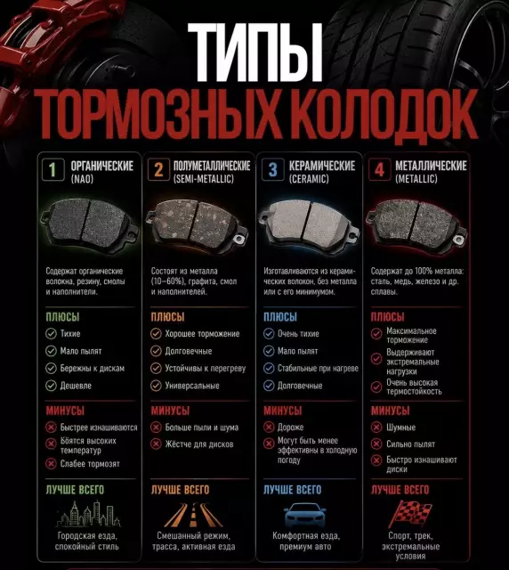 Полезная информация про типы колодок